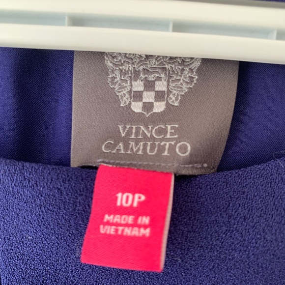 Vince Camuto Double Belt Buckle Wide Leg Crepe Nautical Jumpsuit Size 10P - Picture 9 of 9